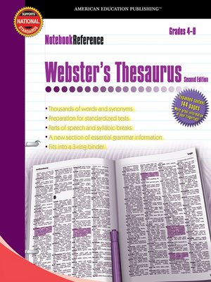 cover image of Webster's Thesaurus, Grades 4--8